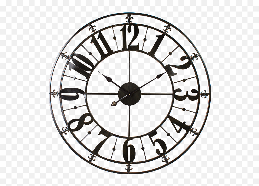 Old Roman Numeral Clock Clipart - Transparent Clock Clipart Black And White Emoji,Clock Black And White Clipart