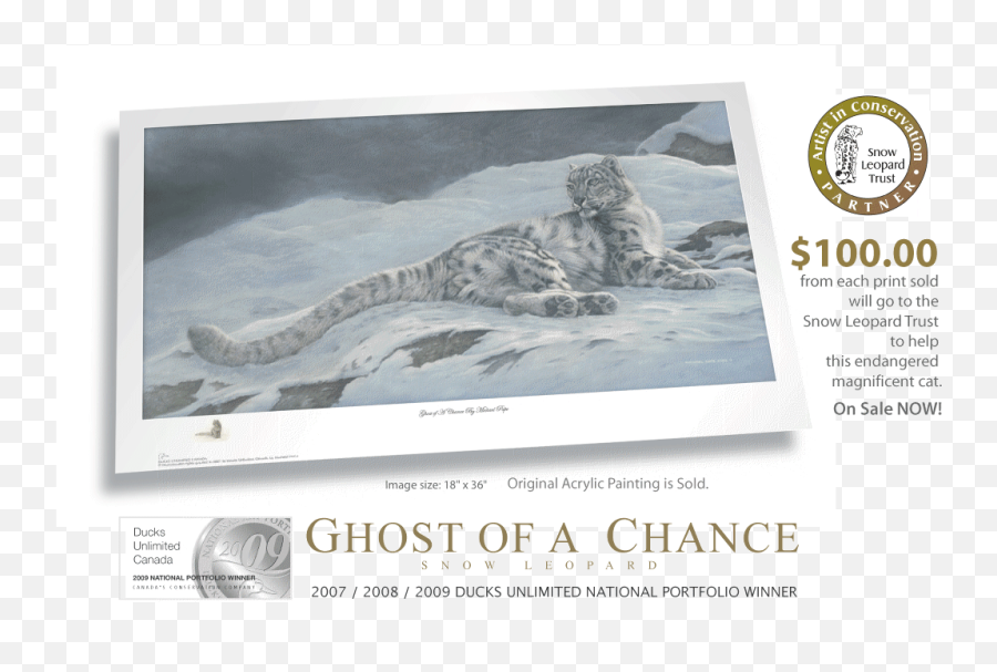 Ghost Of A Chance - Snow Leopard Picture Frame Emoji,Ducks Unlimited Logo