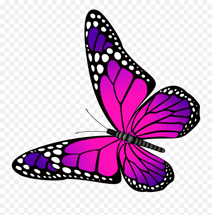 Butterfly Clip Art - Transparent Background Pink Butterfly Clipart Emoji,Butterfly Clipart