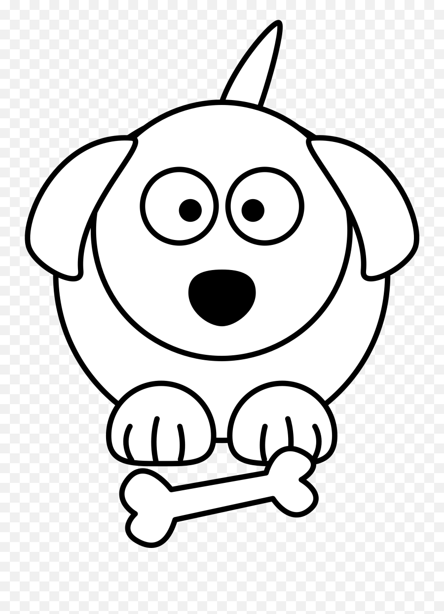 Cartoon Dog Line Drawing Clipart - Clipart Dog Cartoon Black And White Emoji,Dog Clipart