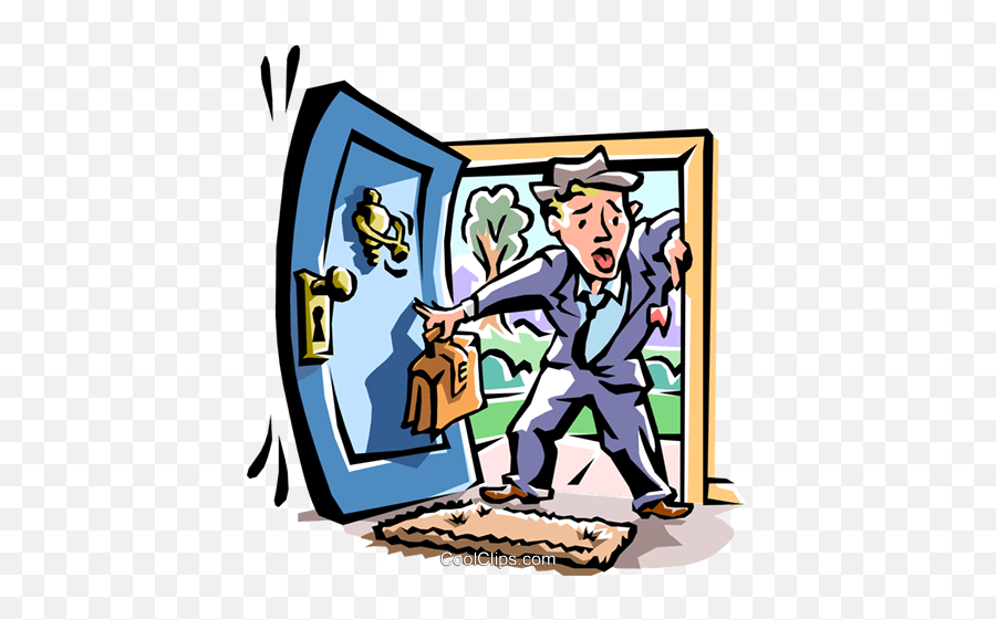 Library Of Cartoon Walking In Of Door Free Png Files - Walking Through The Front Door Cartoon Emoji,Door Clipart