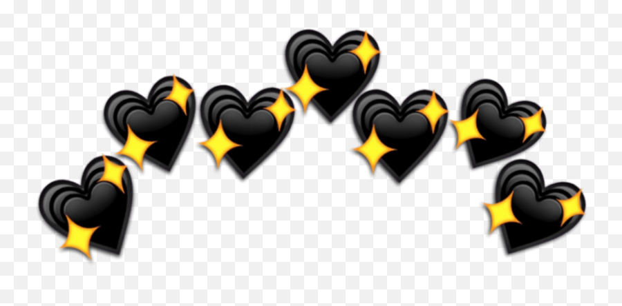 Crown Emoji Png - Black Heart Crown Transparent,Black Heart Emoji Png