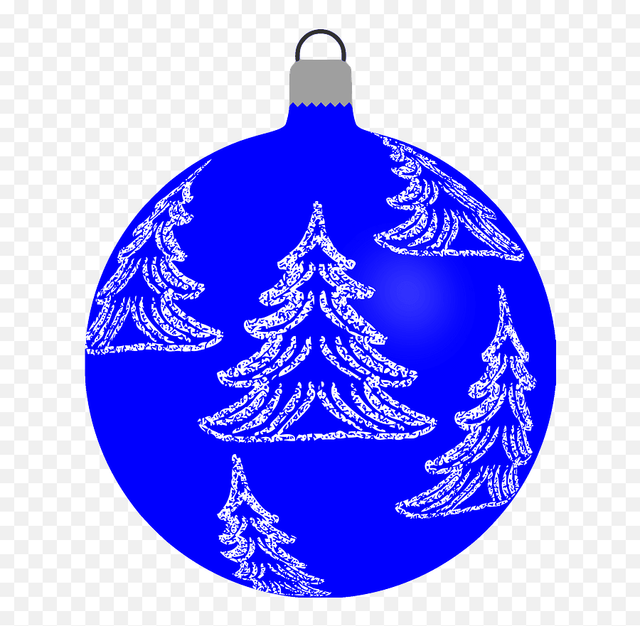 Simple Blue With Christmas Tree Pattern Christmas Ornament - Blue Christmas Tree Ornaments Clipart Emoji,Christmas Ornament Clipart