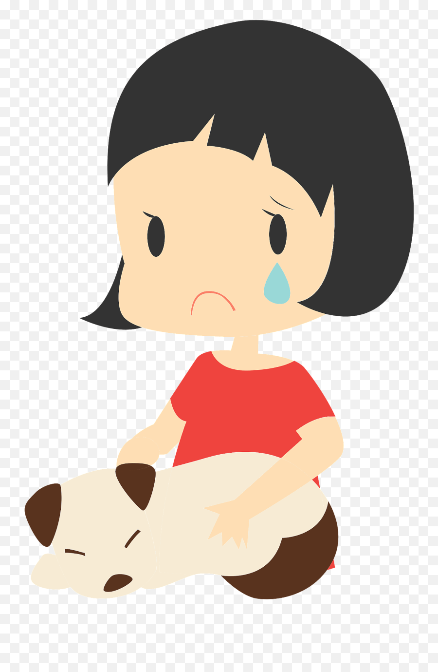 Young Girl Holds Her Sick Dog Clipart Free Download Emoji,Dog Nose Clipart