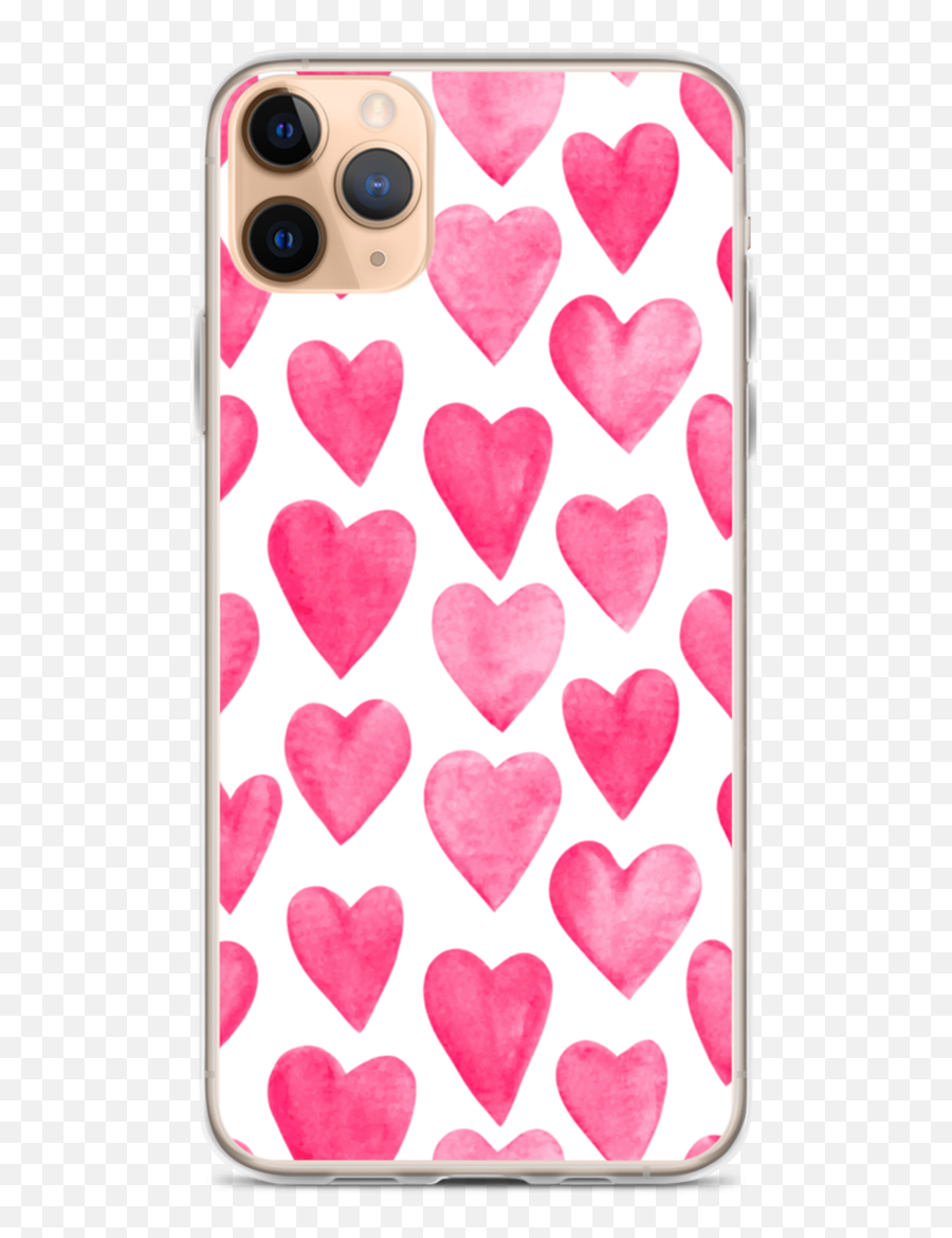 Pink Heart Pattern Iphone Case - Iphone Emoji,Dust And Scratches Png