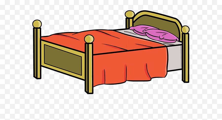 How To Draw A Bed - Really Easy Drawing Tutorial Bed Drawing Emoji,Make Bed Clipart