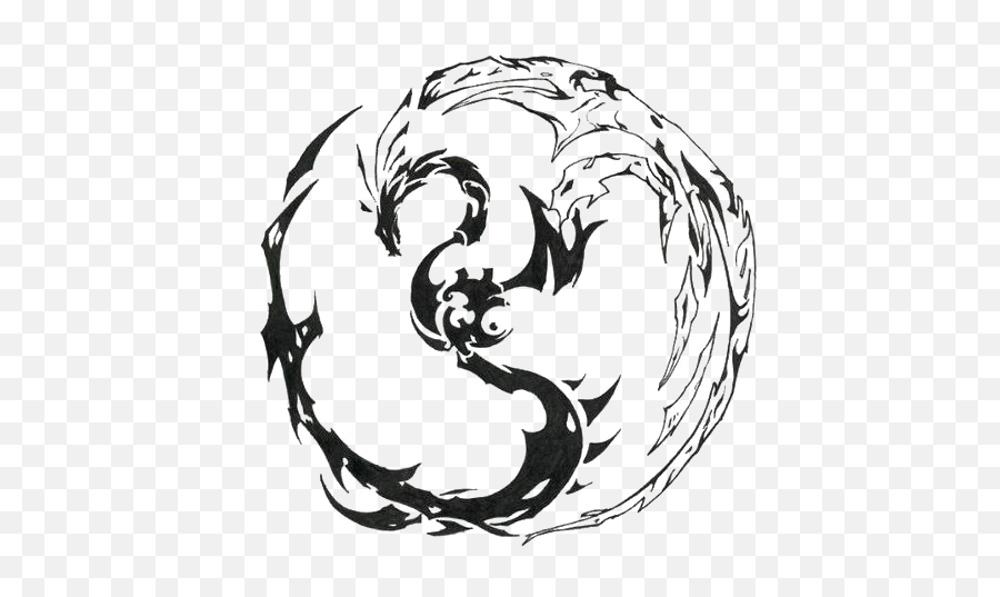 Dragon Png Images Transparent - Tribal Circle Dragon Tattoo Emoji,Dragon Png