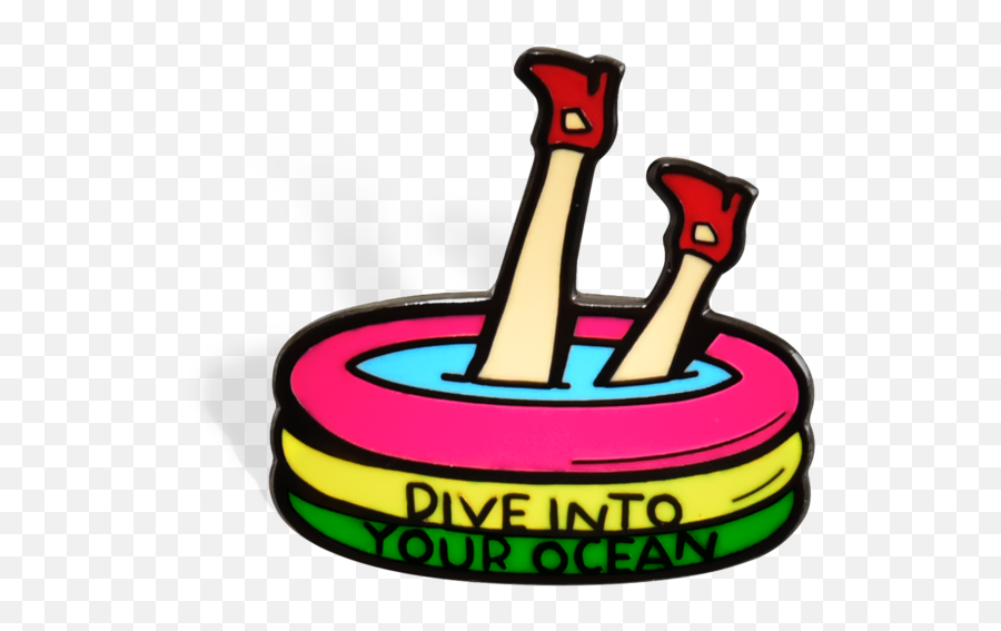 Dive Into Your Ocean Pin - Can I Take A Dive In Your Ocean Language Emoji,Ocean Clipart