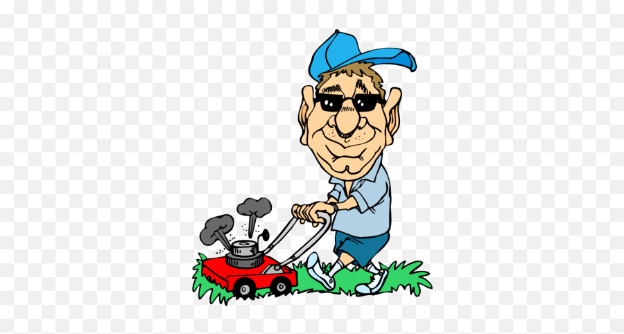 Man Cutting Grass Gif Hd Png Download - Mowing Lawn Clip Art Emoji,Lawnmower Clipart