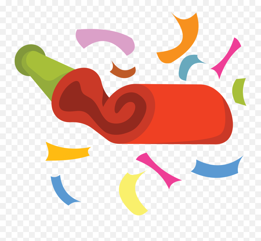 Party Blower With Confetti Clipart Free Download - Artistic Emoji,Confetti Clipart