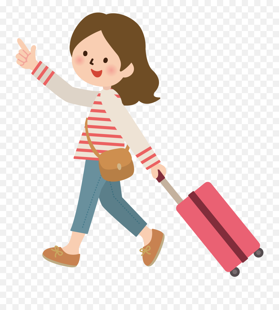 Woman Is Traveling Clipart - Woman Traveling Clipart Emoji,Travel Clipart