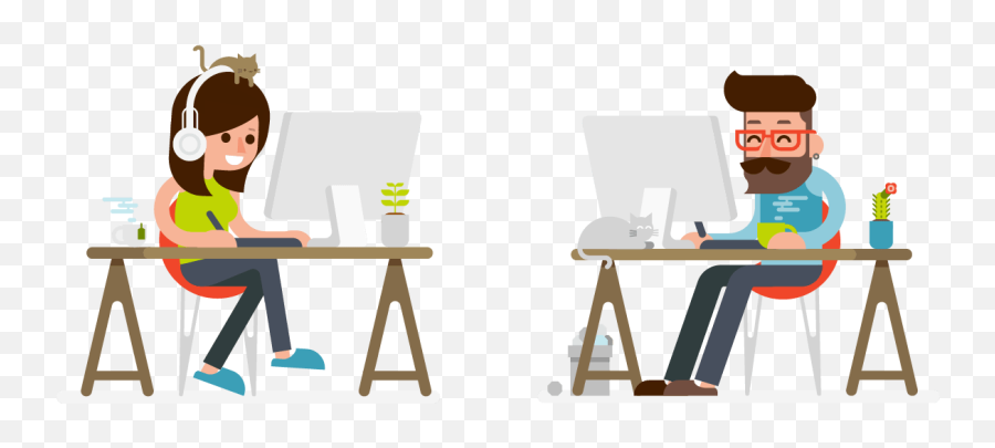 People Sitting At A Table Png - So Youu0027ve Got A Great Group Man Woman Working Computer Clipart Emoji,Support Clipart
