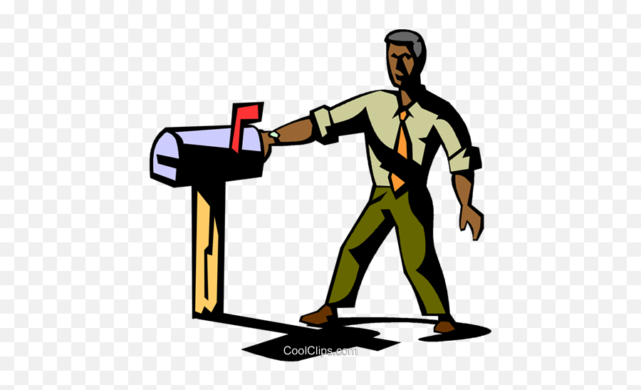 Businessman Getting Mail From A Mailbox Royalty Free Vector Emoji,Mail Box Clipart