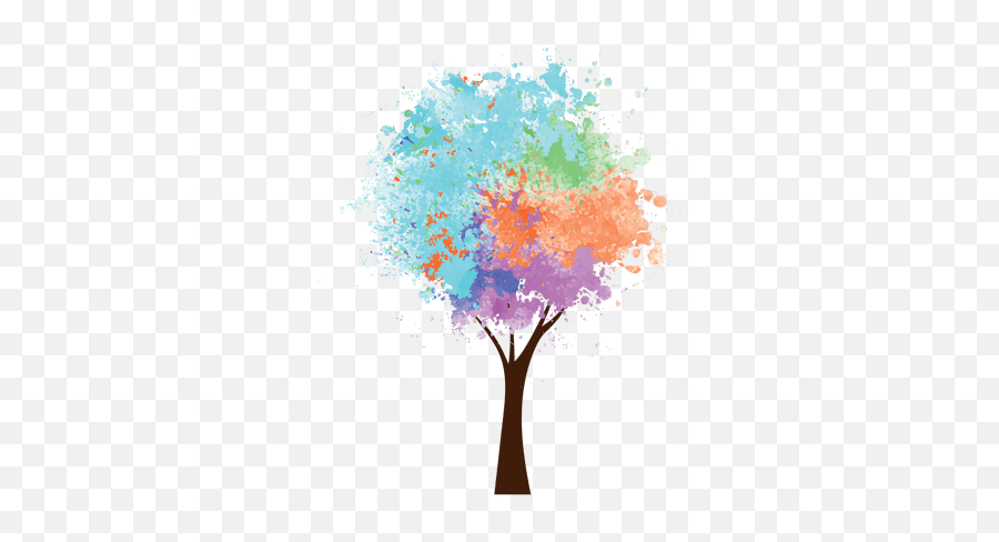 Oil Paint Colorful Tree - Transparent Png U0026 Svg Vector File Oil Paint Tree Png Emoji,Painting Png