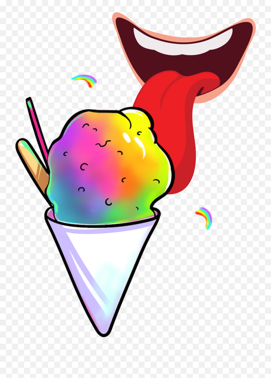 Summer Snowcone Lick Icecream - Lick Clipart Png Emoji,Snow Cones Clipart