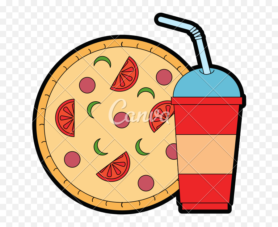 Pizza Clip Art Png - Pizza Y Gaseosa Dibujo Emoji,Soda Clipart