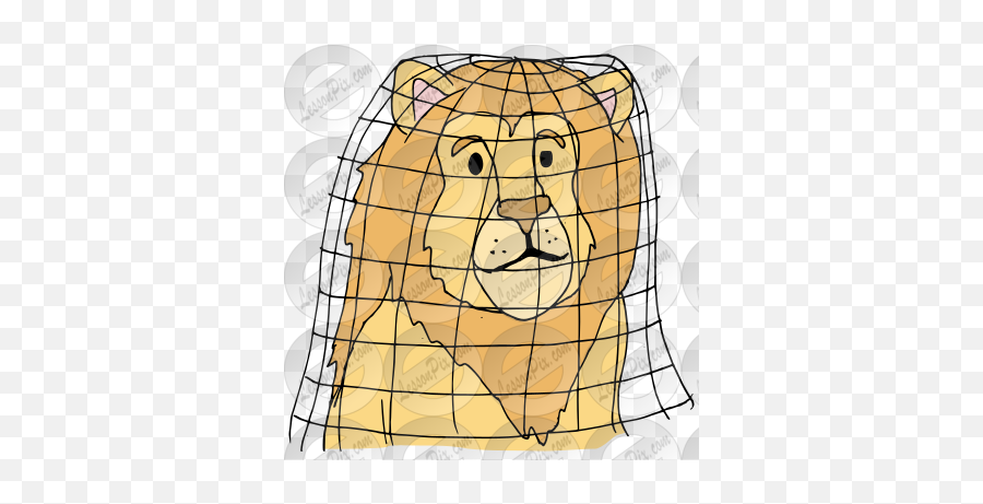 Trapped Picture For Classroom Therapy Use - Great Trapped Trapped Lion In Net Drawing Emoji,Net Clipart