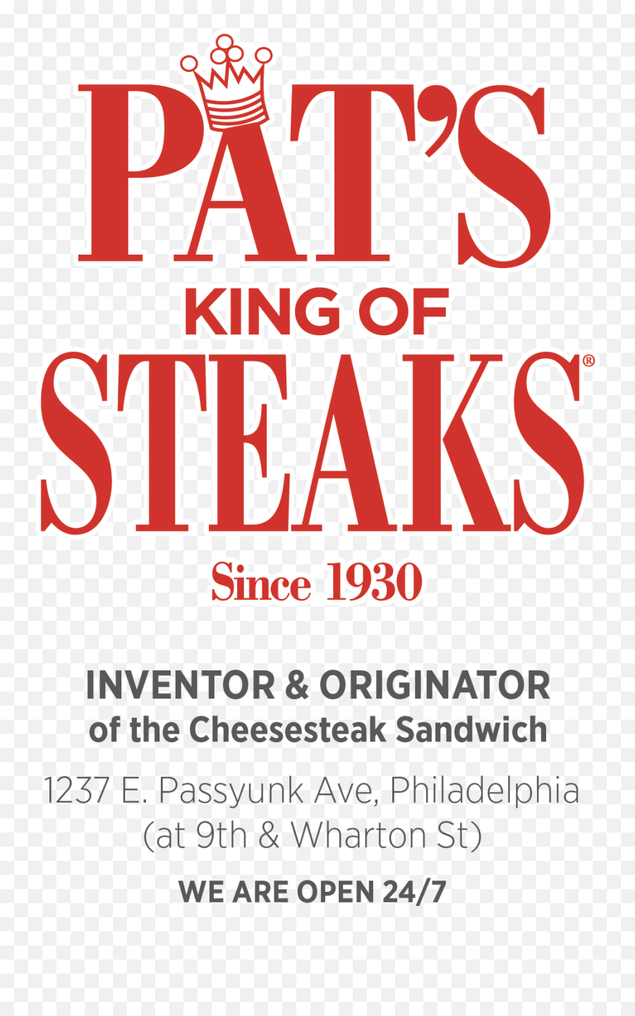 Pats King Of Steaks Since 1930 - King Of Steaks Logo Emoji,Pats Logo