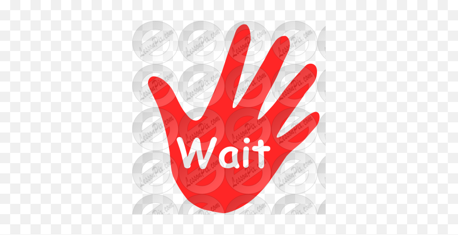 Wait Stencil For Classroom Therapy Use - Great Wait Clipart Sign Language Emoji,Wait Clipart