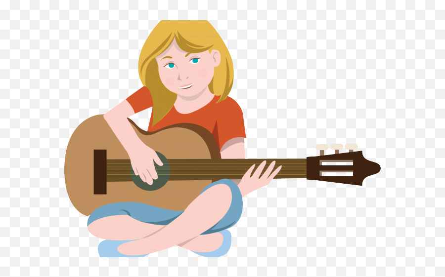 Download Hd Guitar Player Cartoon - Playing Guitar Clipart Cartoon Playing Guitar Png Emoji,Playing Clipart