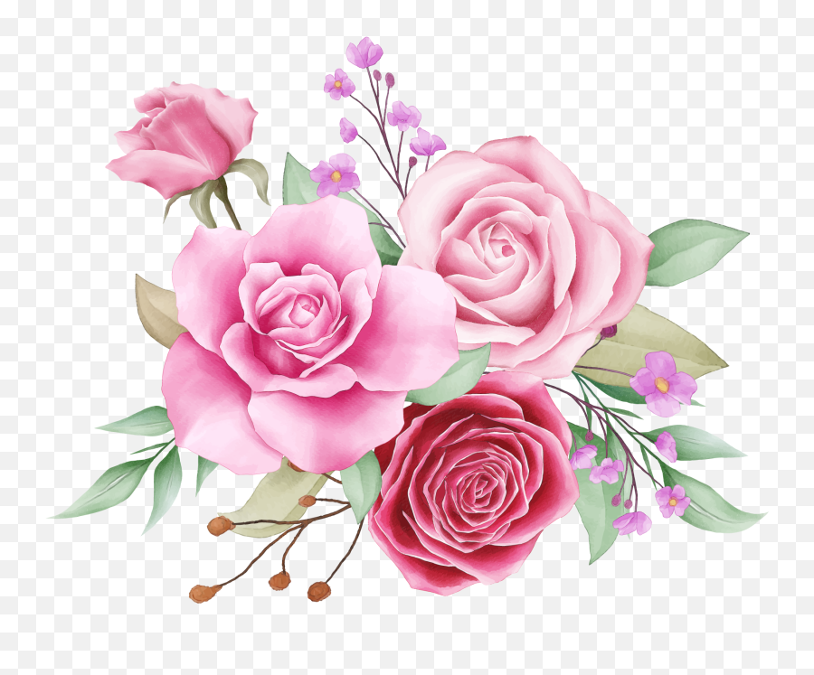 Flowers Flower Bouquet Leaves Sticker By Candace Kee Emoji,Watercolor Roses Png