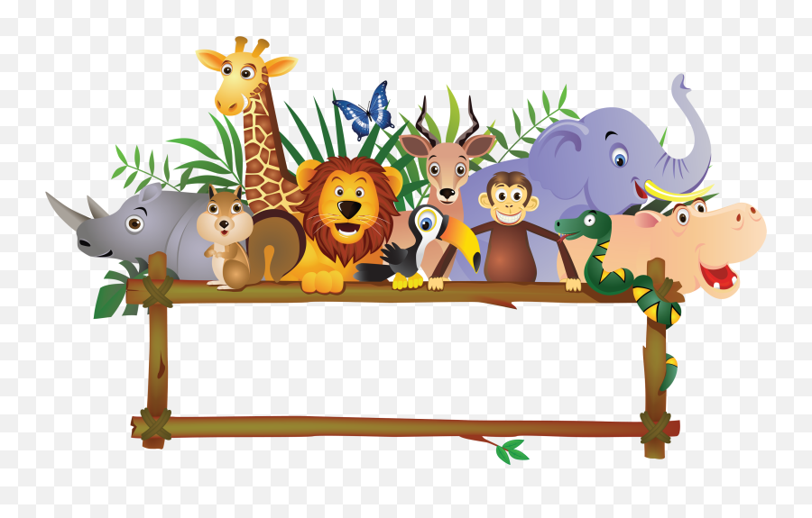 Baby Farm Animals Jungle Royalty - Jungle Animals Png Emoji,Jungle Clipart