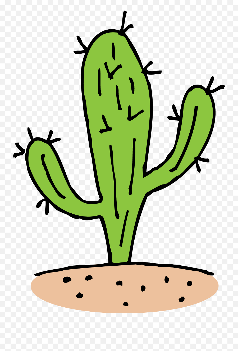 Desert Green Cactus Clipart Free Image - Cactus Clipart Desert Emoji,Cactus Clipart