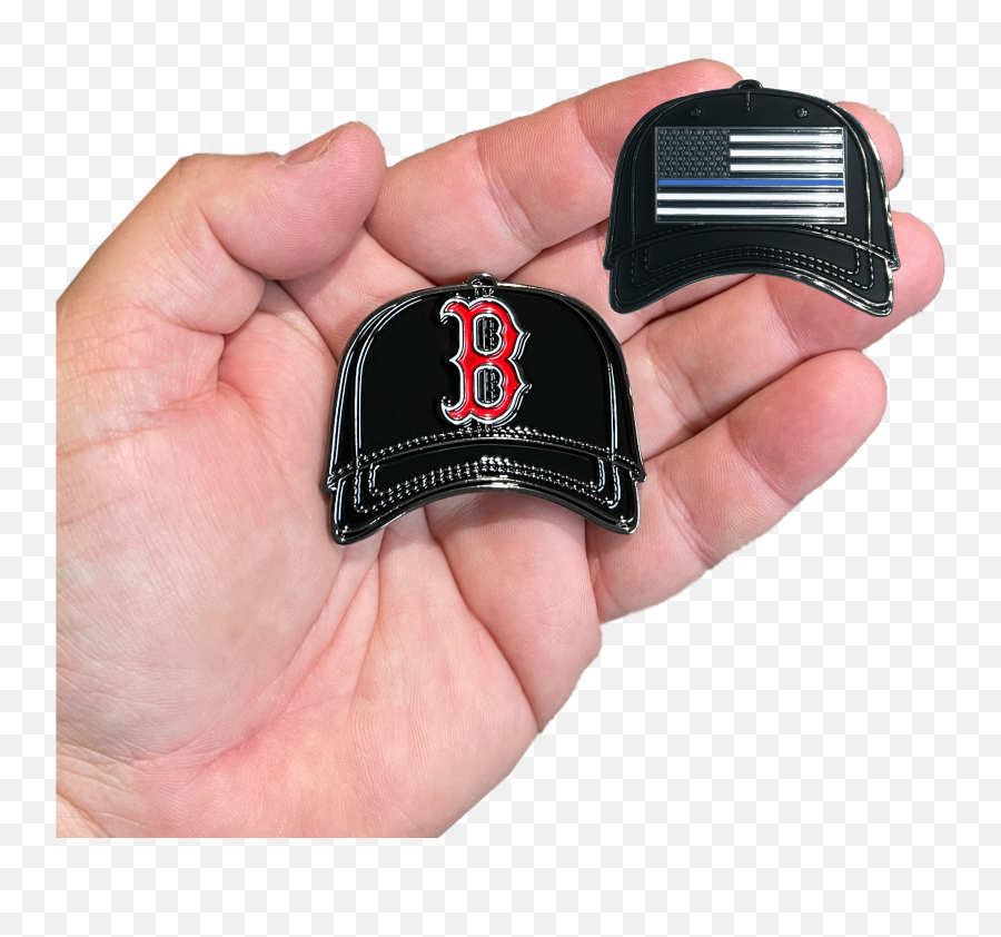 El2 - 020 Boston Police Department Red Sox Hat Thin Blue Line Challenge Coin Police Bpd Solid Emoji,Red Sox Logo