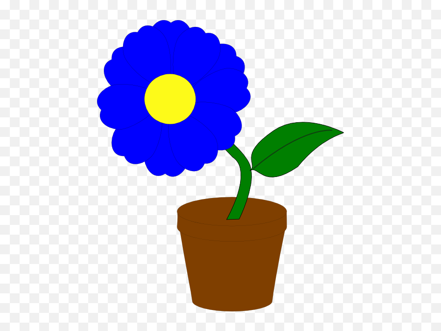 Library Of Blue Flower Pot Banner - Blue Flower In Pot Clipart Emoji,Flower Pot Clipart