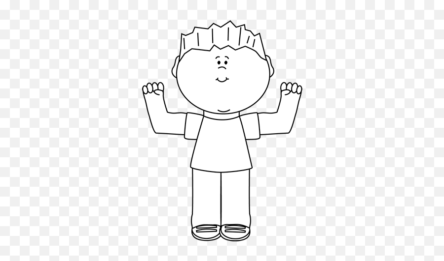 Kids Clip Art - Kids Images Flexing Clipart Black And White Emoji,Boy Clipart