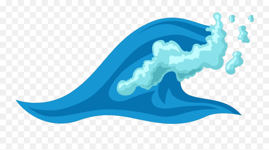 Blue Ocean Wave Clipart Transparent - Water Wave Transparent Clipart Emoji,Wave Clipart