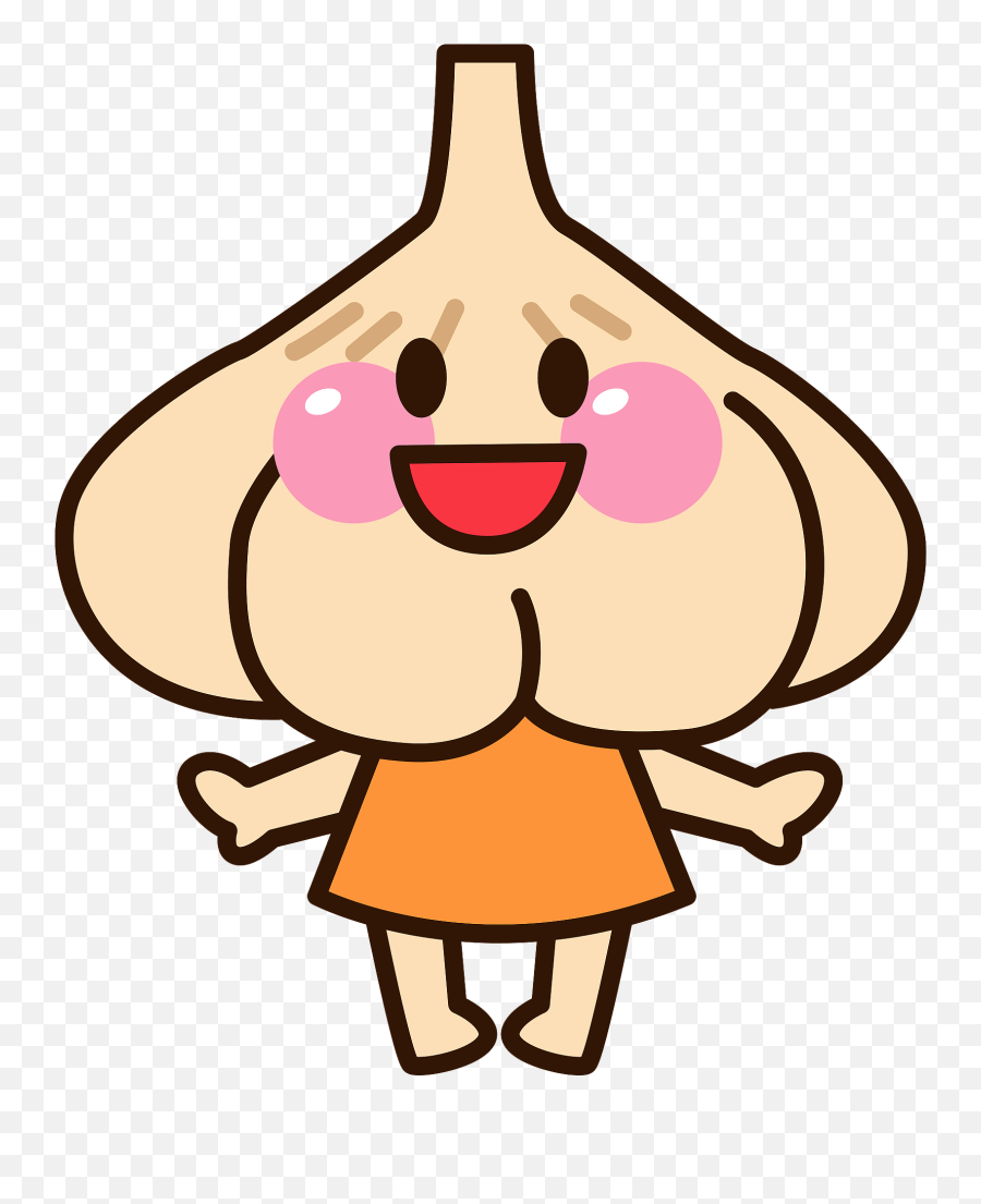 Garlic Character Clipart - Character With Peach Head Emoji,Character Clipart