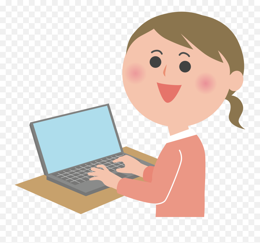 Transparent Old Computer Png - Kid On Laptop Clipart Png Emoji,Computer Clipart