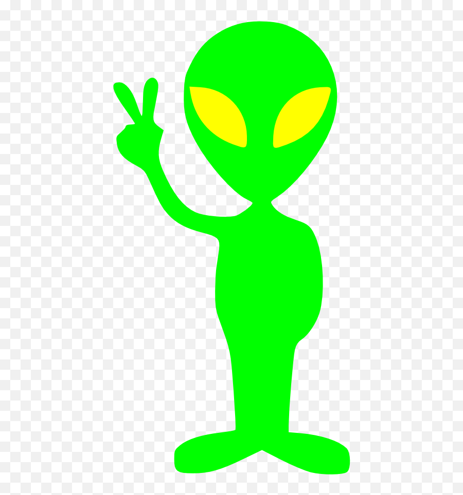Eyes - Alien Doing Peace Sign 500x959 Png Clipart Download Green Alien Png Emoji,Peace Sign Png