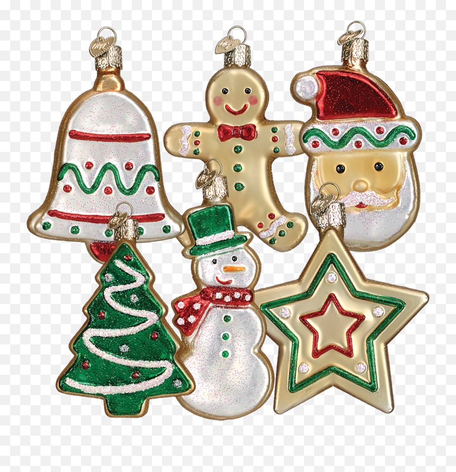 6 Asst Sugar Cookie Glass Ornaments 3 34 Emoji,Bassoon Clipart