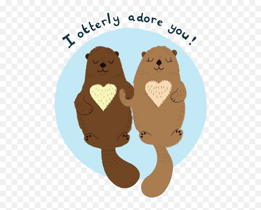 Love Is In The Air Art Print By Chibialiens - Xsmall Cute Otter Love Puns Emoji,Otter Clipart