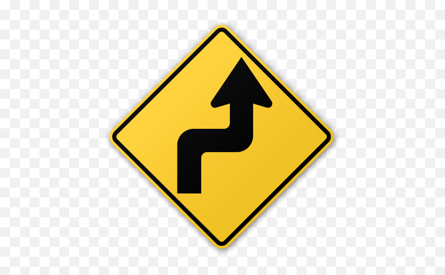Yellow Zigzag Road Transparent Background Png Image - Png Right And Left Curve Sign Emoji,Transparent Background Image