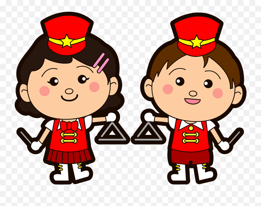 Marching Band Triangle Players Clipart - Marching Band Kids Clipart Emoji,Band Clipart