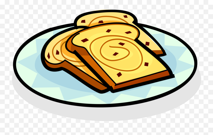 Bread Cartoon Png - Bread Slice Clipart On Plate Emoji,Toast Clipart