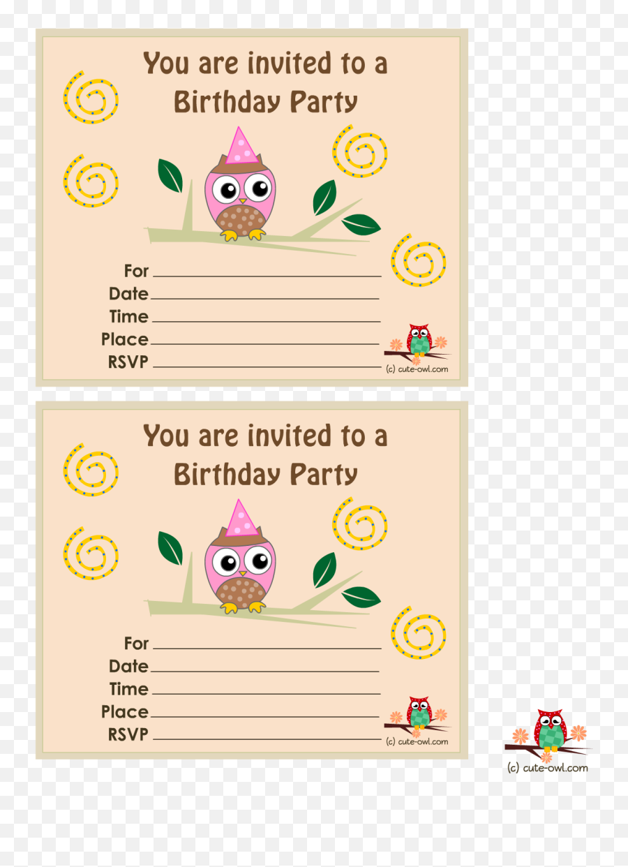 Free Printable Owl Birthday Party - Birthday Invitation Emoji,You're Invited Clipart
