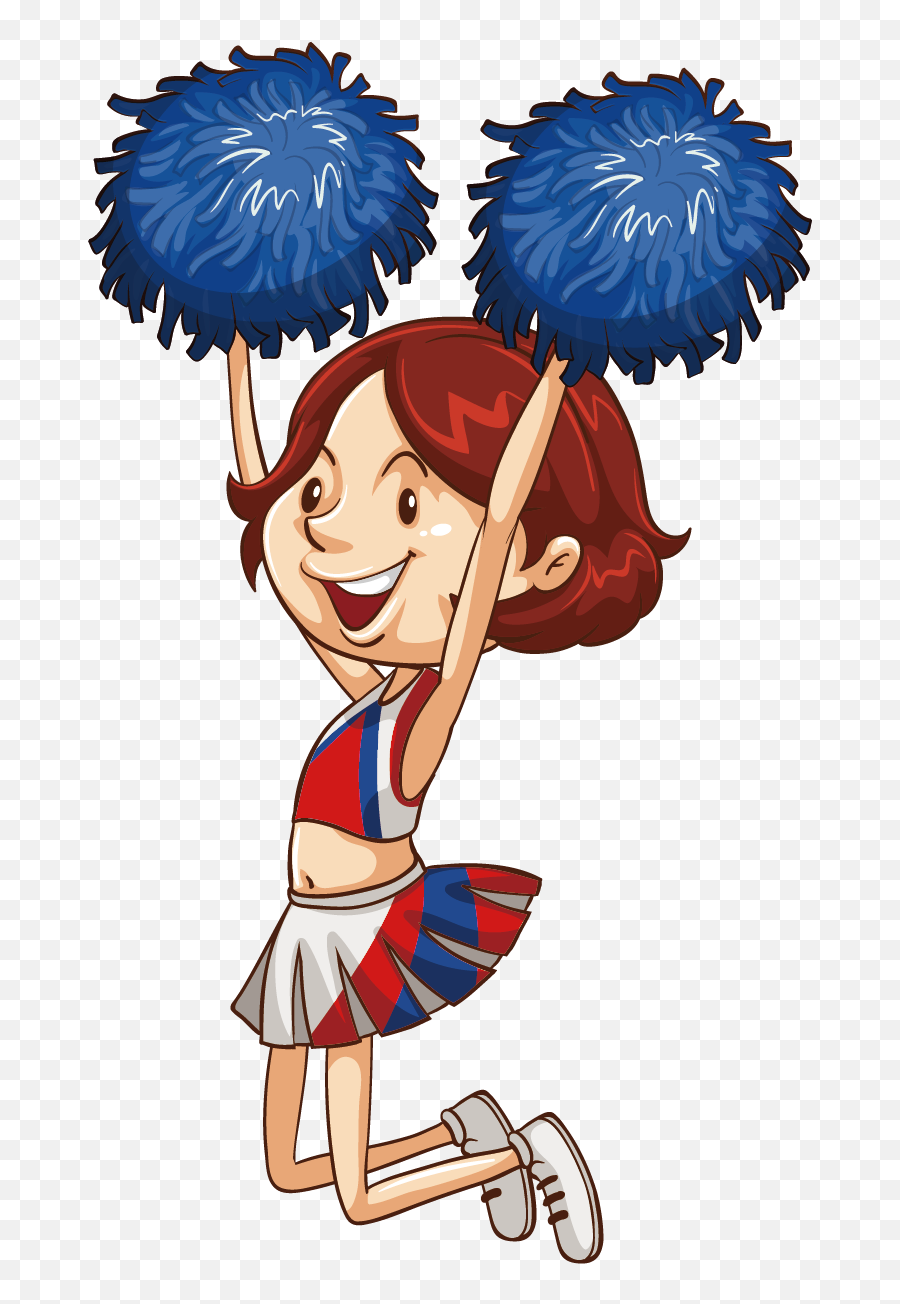 Download Cheerleader Clipart Split - Cheerleader Pic Cartoon Emoji,Cheerleader Clipart