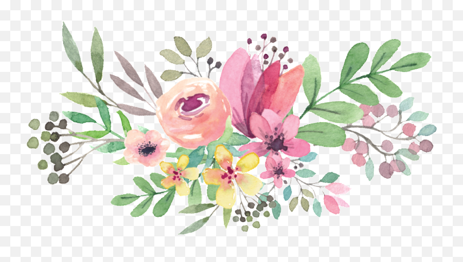 Library Of Watercolor Flower Bouquet Image Stock Png Files - Watercolor Flowers Png Emoji,Watercolor Png