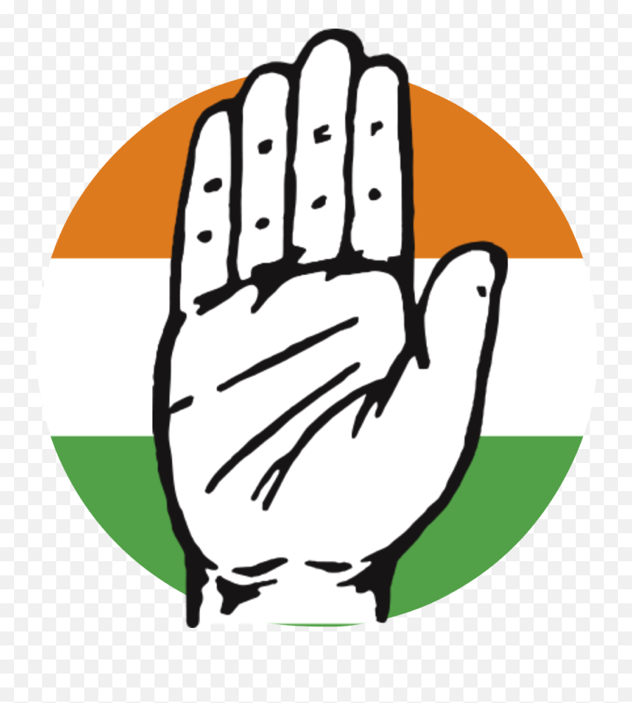Congress Hd Logo On Indian Flag Colour Background - Indian Hand Congress Logo Png Emoji,Logo Background