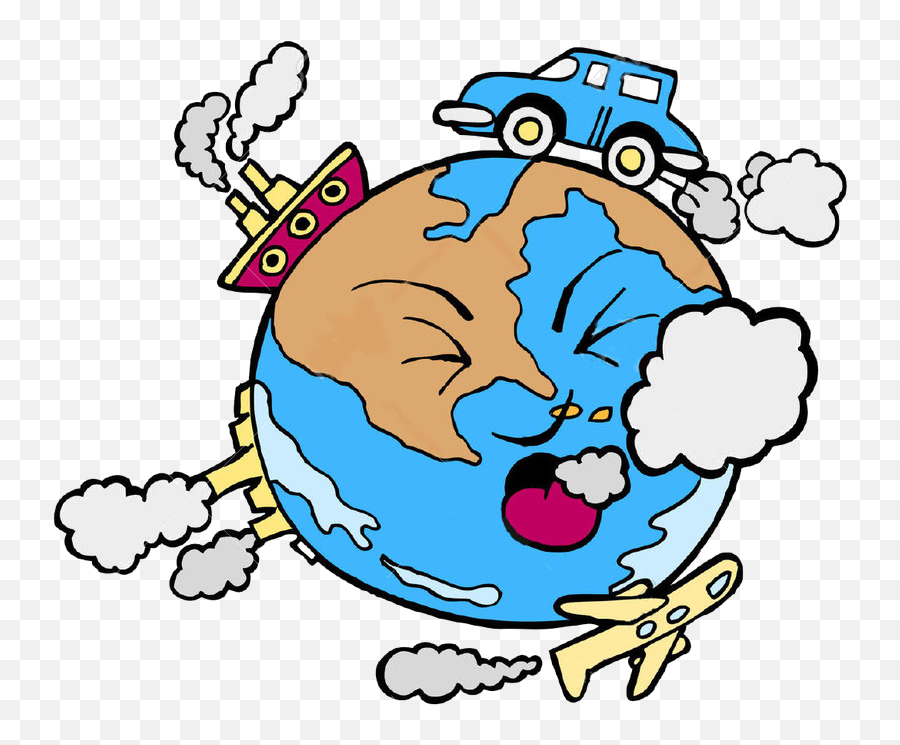 Air Pollution Png Clipart - Earth Cartoon Greenhouse Gases Emoji,Air Clipart