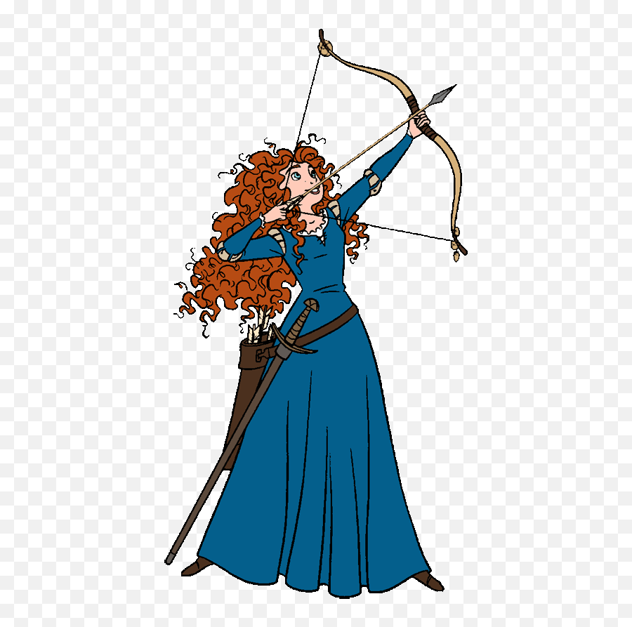 Disney Archery Clip Art - Brave Merida Line Art Emoji,Archery Clipart