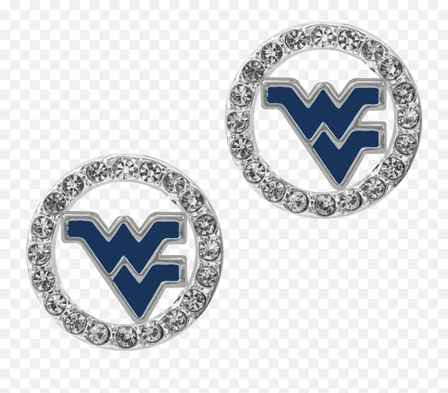Logo Charm Stud Eugenia Earrings - Solid Emoji,West Virginia University Logo