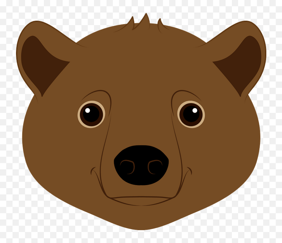 Brown Bear Face Clipart - Animal Figure Emoji,Brown Bear Clipart