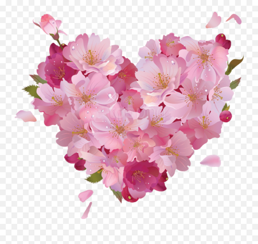 Free Png Pink Flower Heart Png Emoji,Pink Flowers Transparent