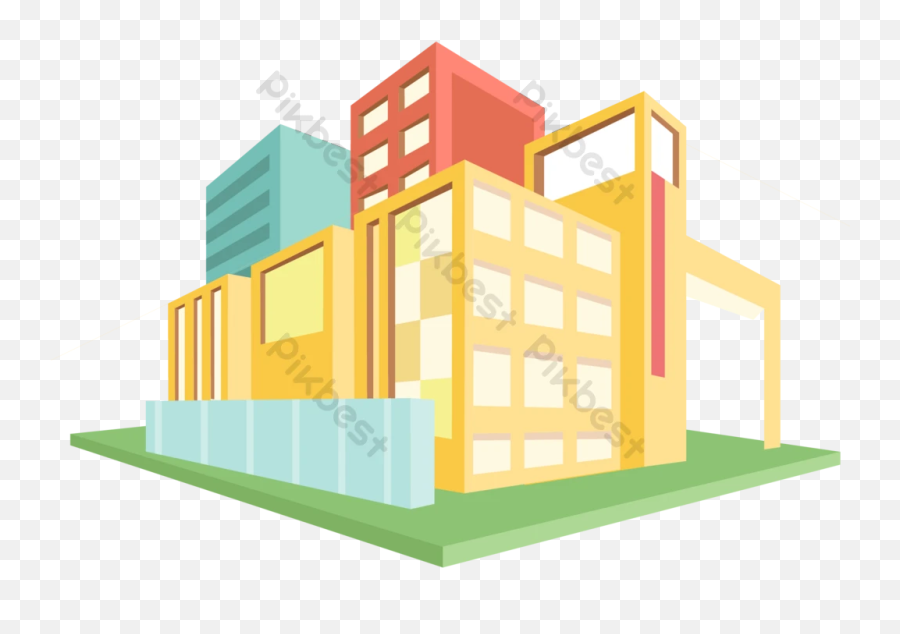 Beautiful City Building Buildings Tall Trees Lawn Vector Emoji,City Building Png