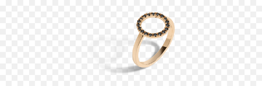 Diamond Circle Ring With Black Diamonds In Gold Emoji,Circle Ring Png